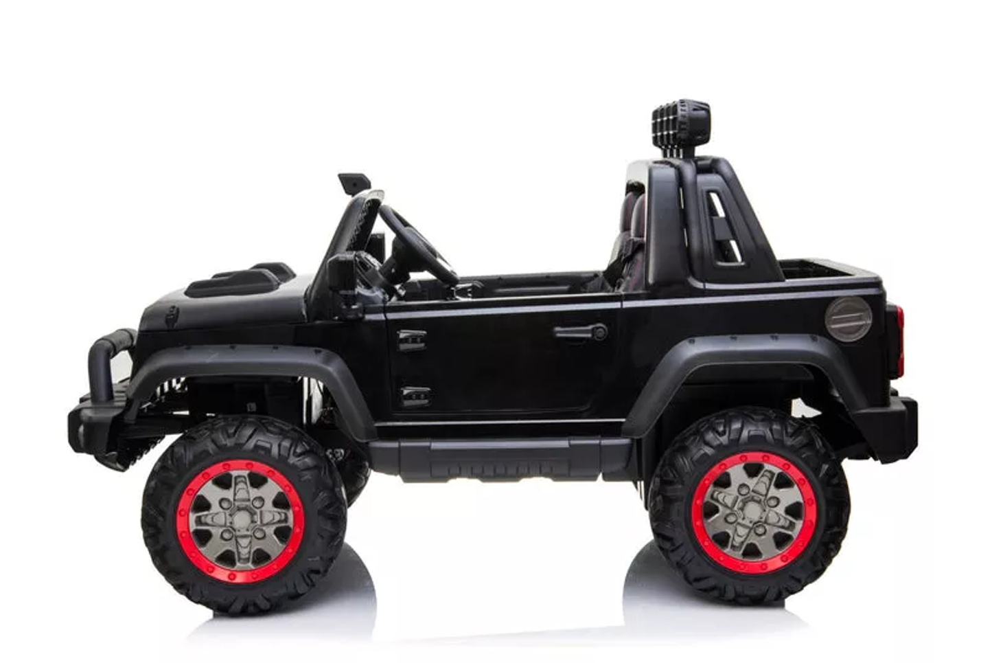 24V Freddo Toys Jeep with Top Lights 2 Seater Ride on Black-2