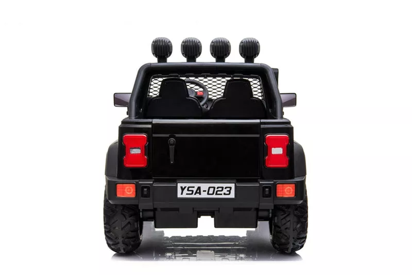 24V Freddo Toys Jeep with Top Lights 2 Seater Ride on Black-3