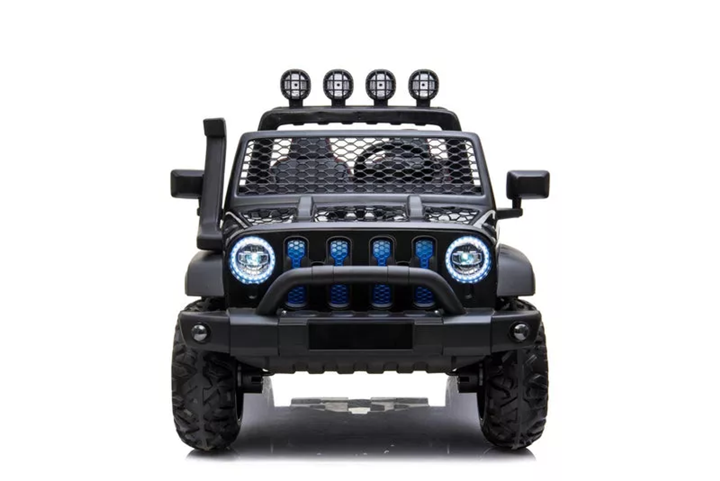 24V Freddo Toys Jeep with Top Lights 2 Seater Ride on Black-4