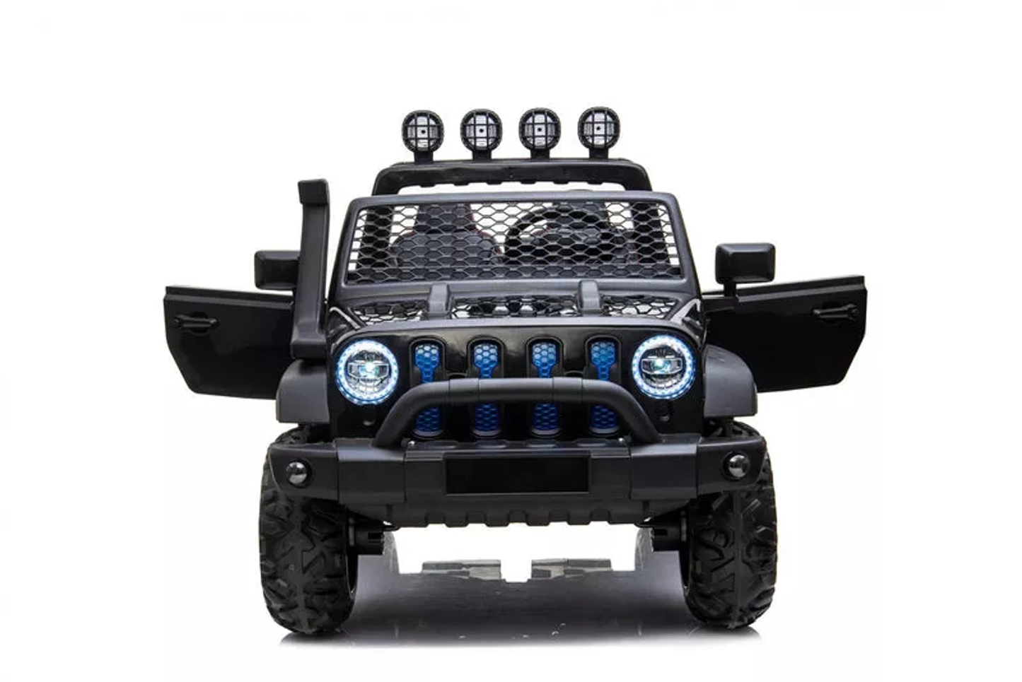 24V Freddo Toys Jeep with Top Lights 2 Seater Ride on Black-5