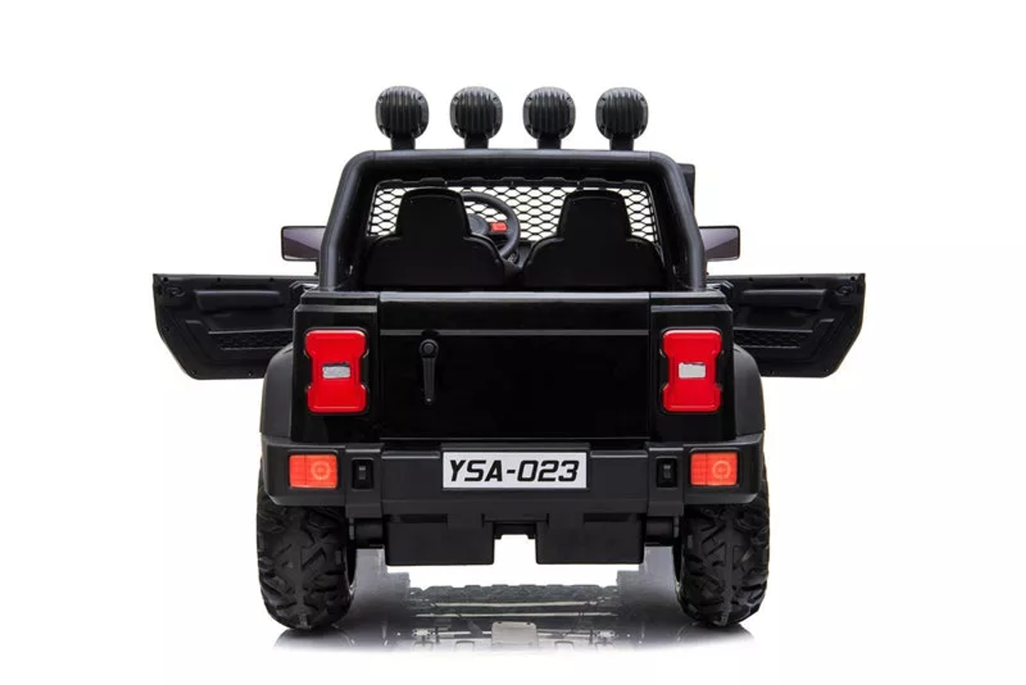 24V Freddo Toys Jeep with Top Lights 2 Seater Ride on Black-6