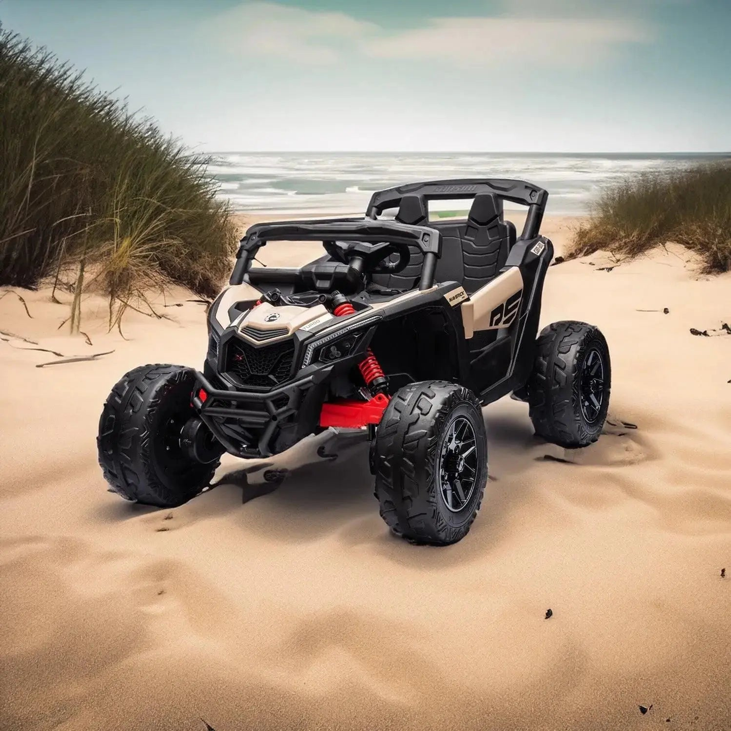 24V Can Am Maverick 1-Seater UTV Khaki-9