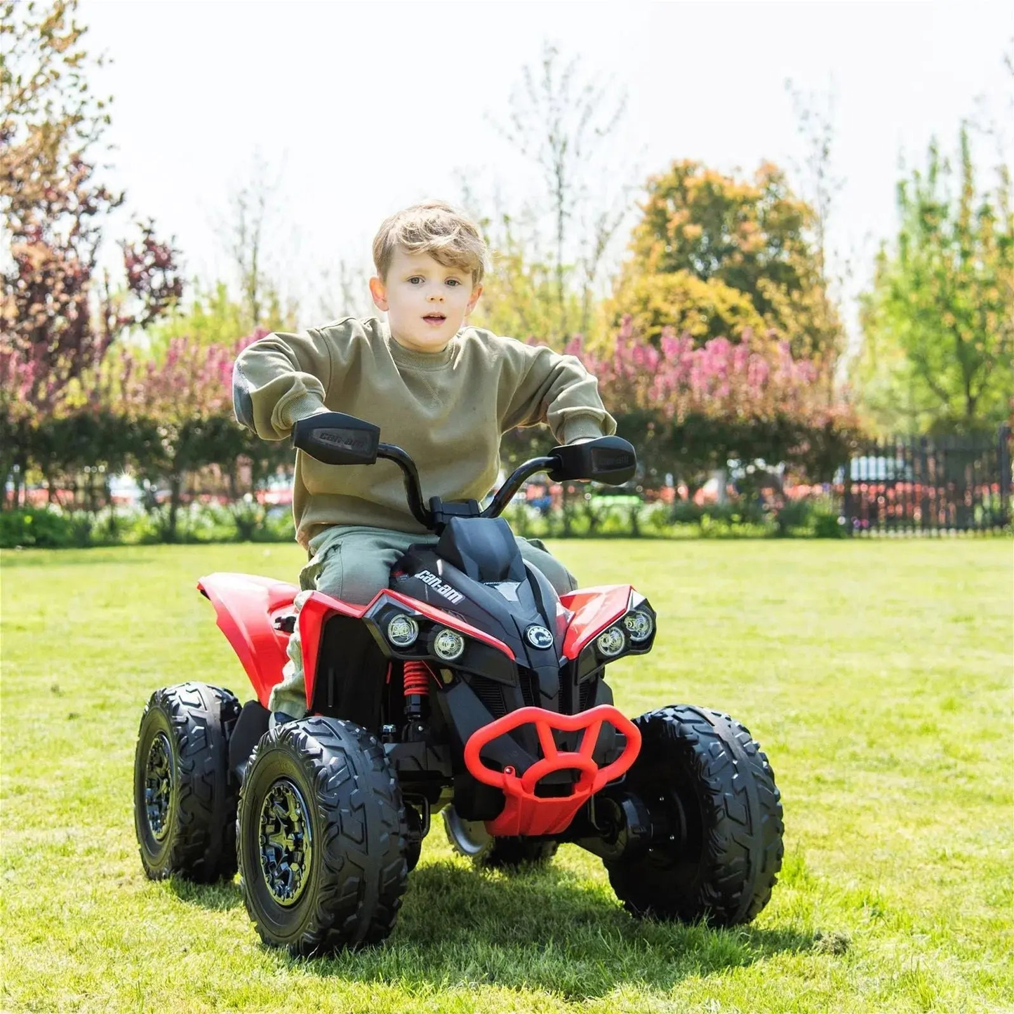 24V Can Am Renegade 1-Seater Kids ATV Red-2