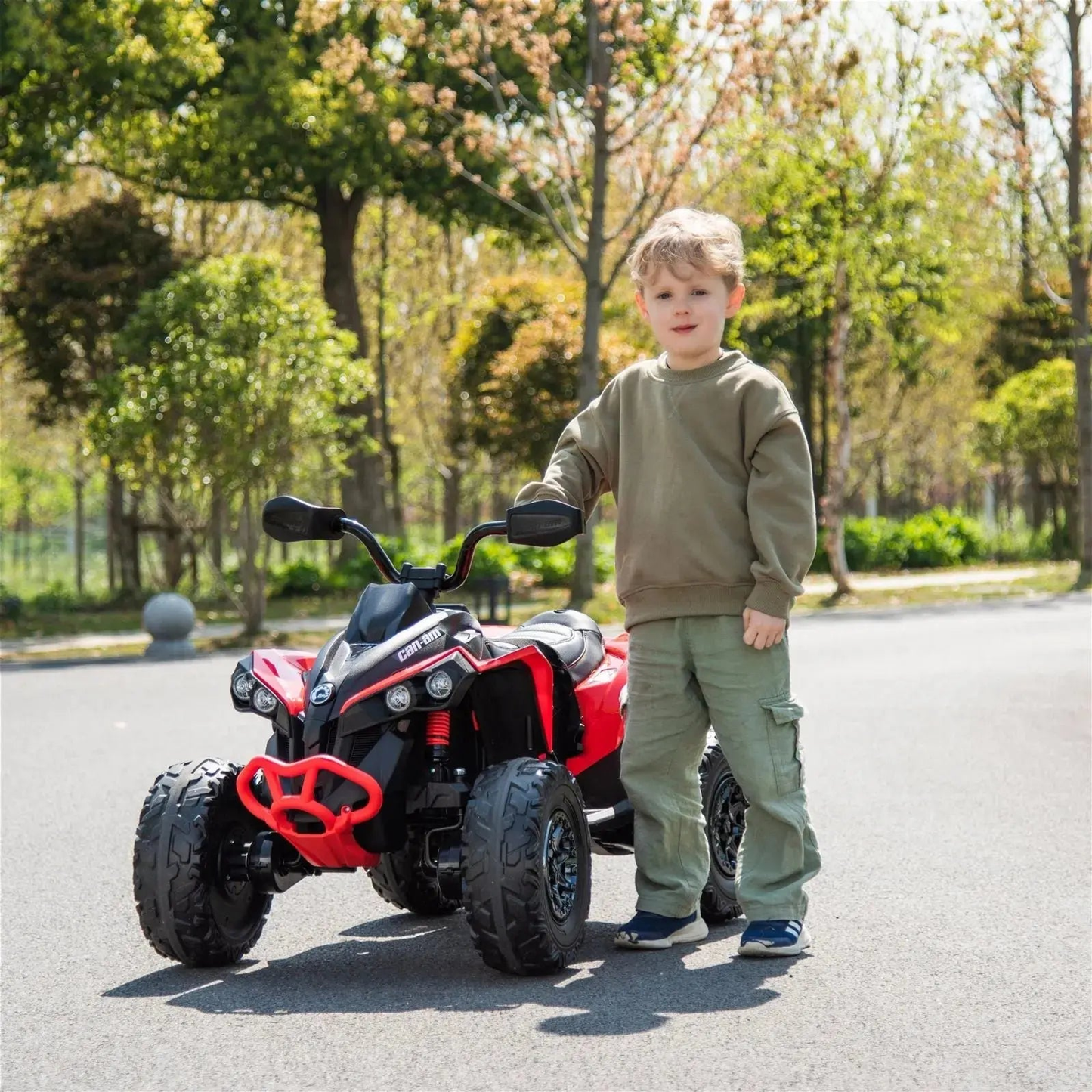 24V Can Am Renegade 1-Seater Kids ATV Red-8
