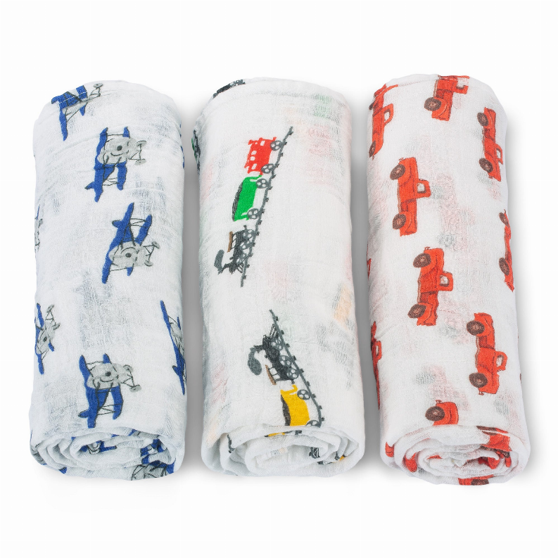 Planes, Trains, and Trucks OH MY Swaddle Set-6