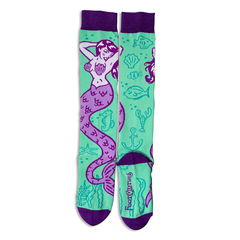 1950's Sci-Fi Crew Socks Multicolor Sea Siren Knee High