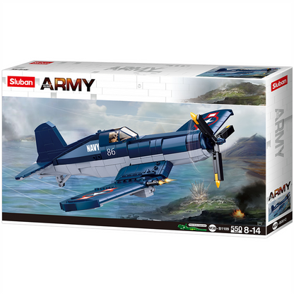 WWII F4U Corsair Fighter Plane Building Brick Kit (550 pcs)