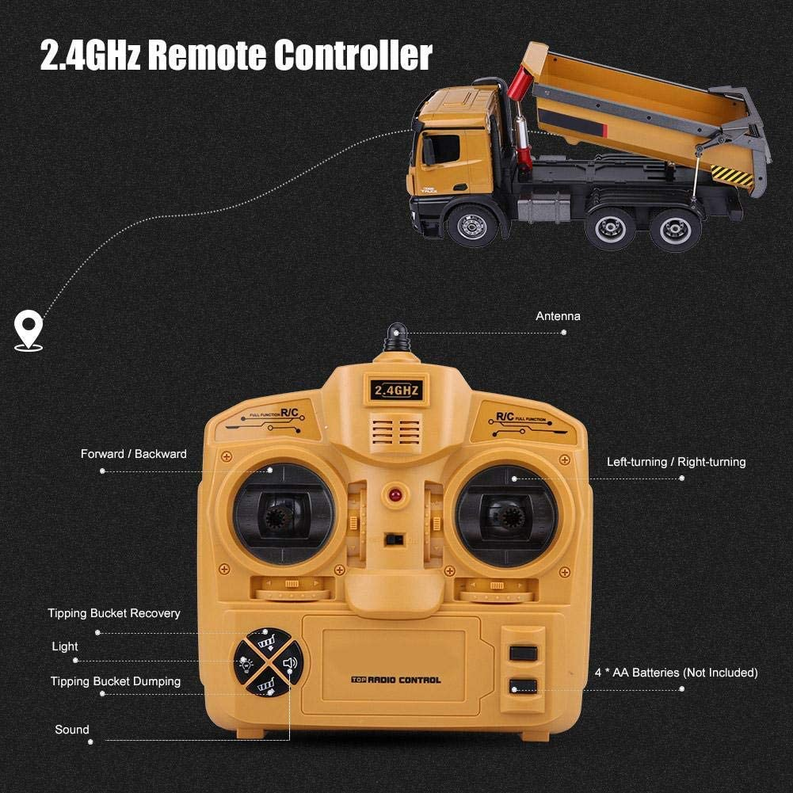 Dump Truck RC 10 Channel Construction Radio Control Model (1:14 Scale)-3