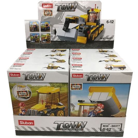 4-in-1 Construction Traxcavator Building Brick Display Set