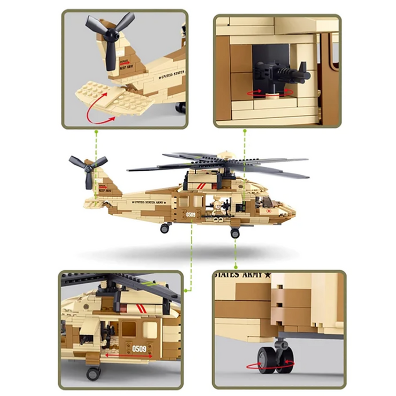 Black Hawk Helicopter Building Brick Kit (439 Pcs)-2