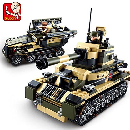 Army 8-into-1 Tank Building Brick Display Set (917 pcs)-3