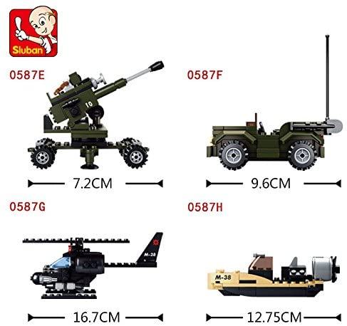 Army 8-into-1 Tank Building Brick Display Set (917 pcs)-5