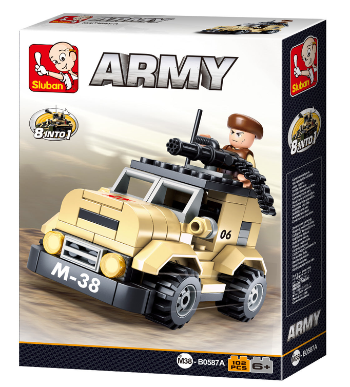 Army 8-into-1 Tank Building Brick Display Set (917 pcs)-6