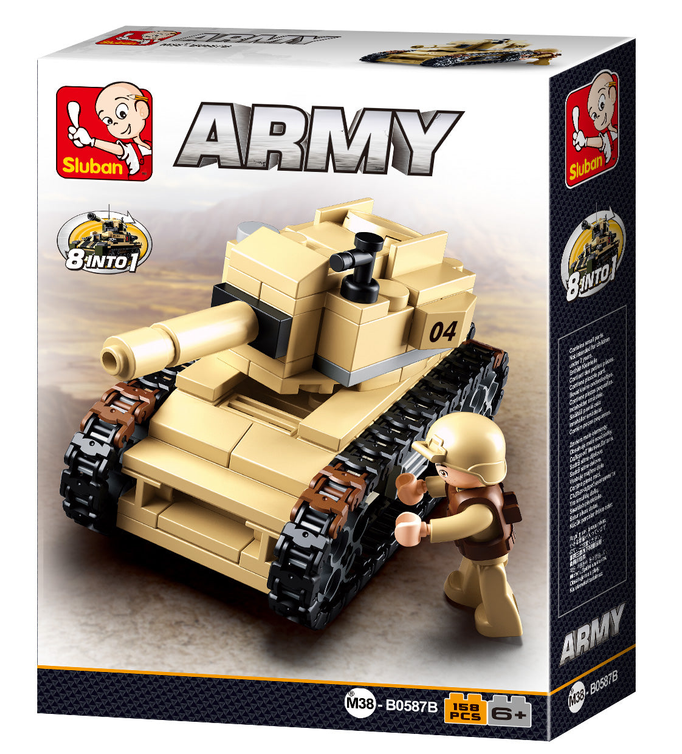 Army 8-into-1 Tank Building Brick Display Set (917 pcs)-7