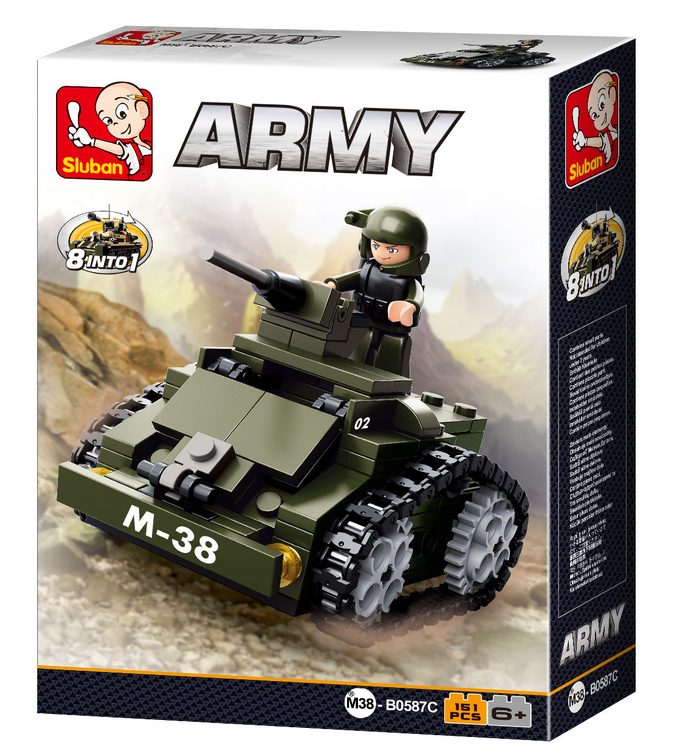 Army 8-into-1 Tank Building Brick Display Set (917 pcs)-8