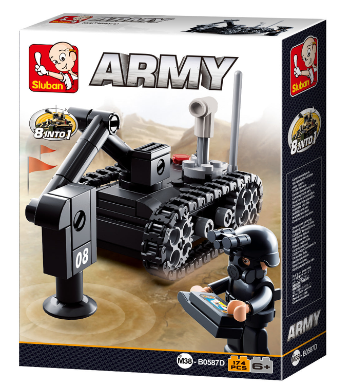 Army 8-into-1 Tank Building Brick Display Set (917 pcs)-9