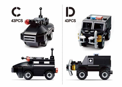 Builder Police Building Brick Display Set, x2 each kit A-D-3