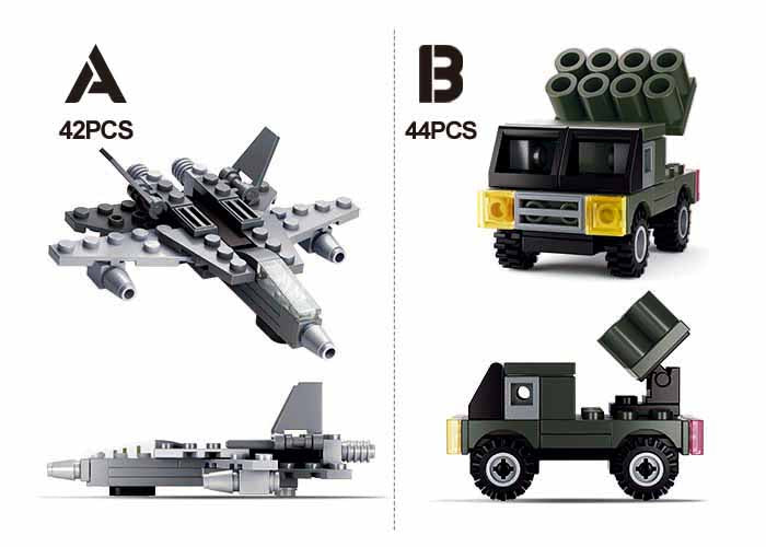 Builder Military Building Brick Display Set, x2 of each kit-2