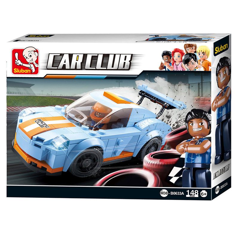 Car Club Leopard Race Car Building Brick Kit (148 pcs)