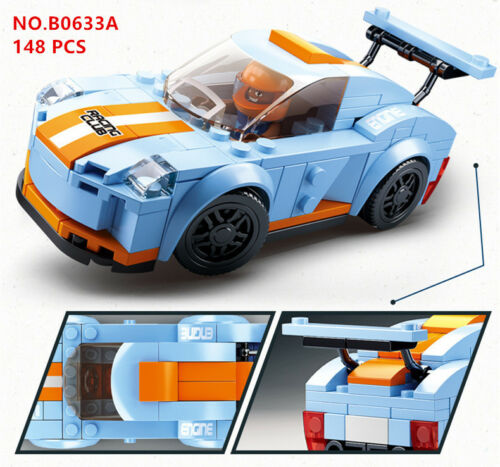 Car Club Leopard Race Car Building Brick Kit (148 pcs)-2