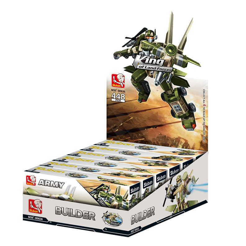 Army Transformer 6-in-1 Building Brick Display Set (448 Pcs)