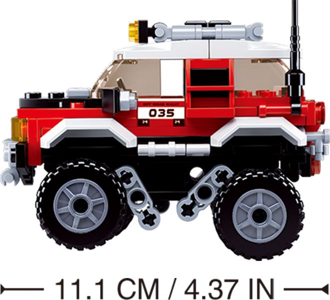 Car Club Offroad Building Brick Kit, Red (145 Pcs)-3