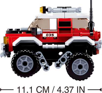 Car Club Offroad Building Brick Kit, Red (145 Pcs)-3