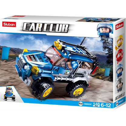 Car Club-Off-Road Building Brick Kit, Blue (146 Pcs)