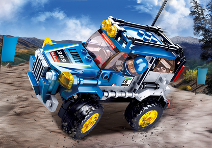 Car Club-Off-Road Building Brick Kit, Blue (146 Pcs)-2