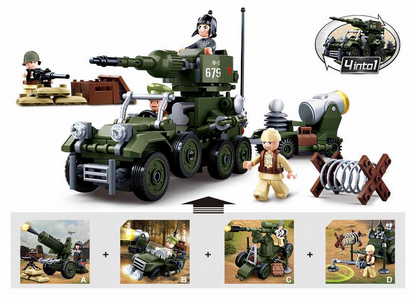 WWII 4-in-1 Half Track Gift Box Building Brick Kit (353 pcs)-2