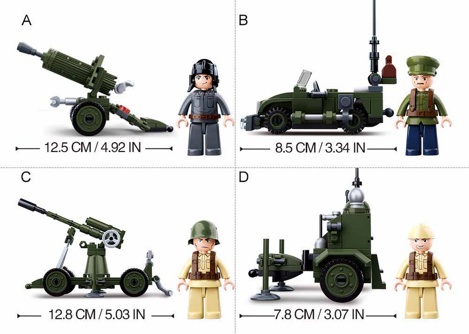 WWII 4-in-1 Half Track Gift Box Building Brick Kit (353 pcs)-5