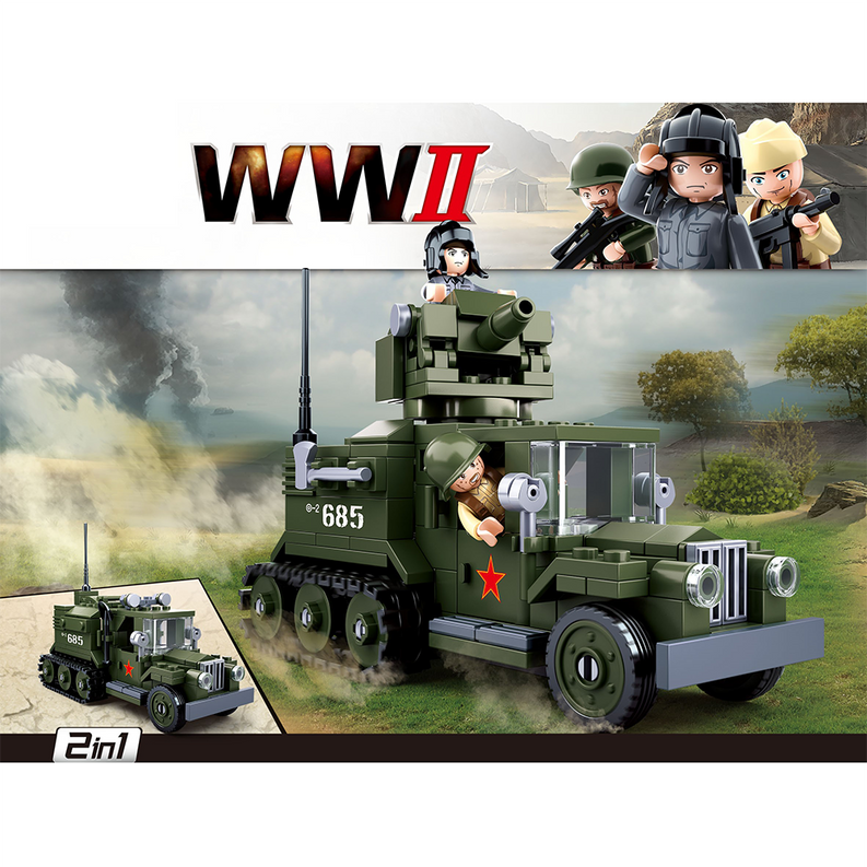 WWII Gaz Half-Track 2-in-1 Building Brick Kit (243PCS)