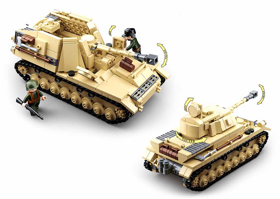 WWII Panzer IV 2-in-1 Tank Building Brick Kit (543 Pcs)-2