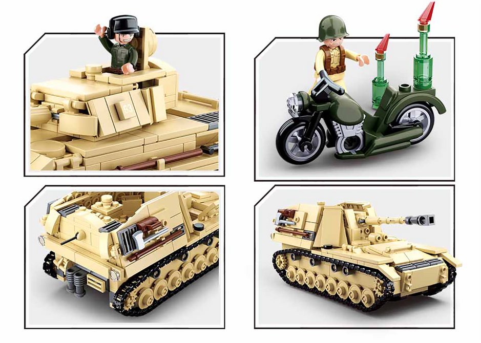 WWII Panzer IV 2-in-1 Tank Building Brick Kit (543 Pcs)-3