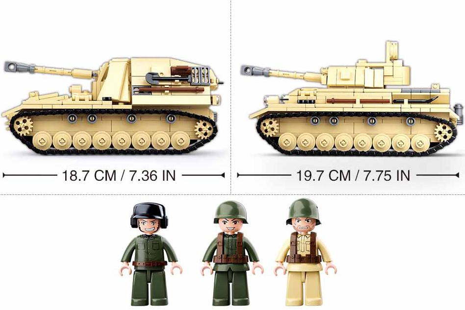 WWII Panzer IV 2-in-1 Tank Building Brick Kit (543 Pcs)-4