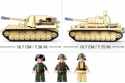 WWII Panzer IV 2-in-1 Tank Building Brick Kit (543 Pcs)-4