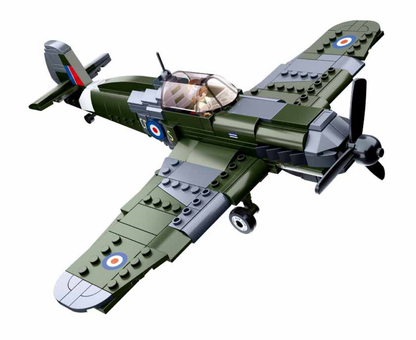 WWII Royal Air Force Spitfire Plane Building Brick Kit (297 pcs)-2