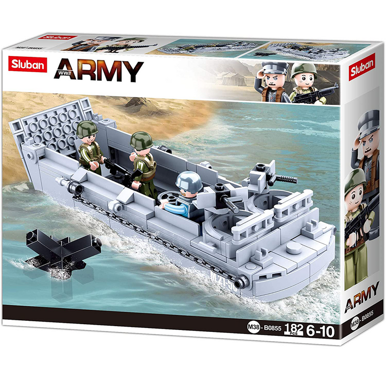 WWII D-Day Higgins Landing Craft Building Brick Kit (182 pcs)