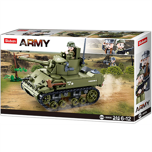 WW2 M5 Stuart Light Tank Building Brick Kit (344 pcs)