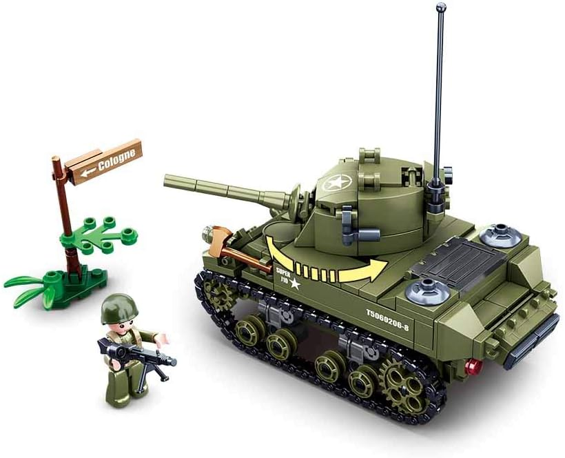 WW2 M5 Stuart Light Tank Building Brick Kit (344 pcs)-2