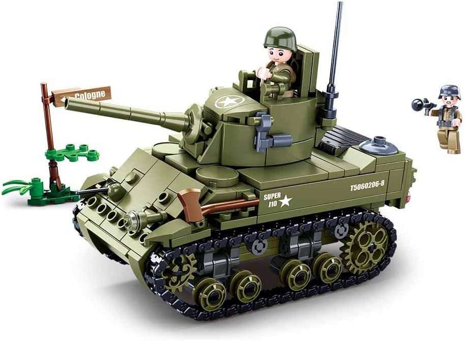 WW2 M5 Stuart Light Tank Building Brick Kit (344 pcs)-5