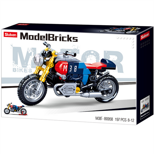 Colorful Motorcycle Building Brick Kit (197 pcs)