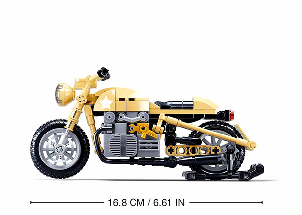 Yellow Motorcycle Building Brick Kit (223 pcs)-4