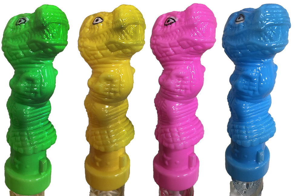 Dinosaur Bubble Wand Display, x24 wands in 4 colors-4