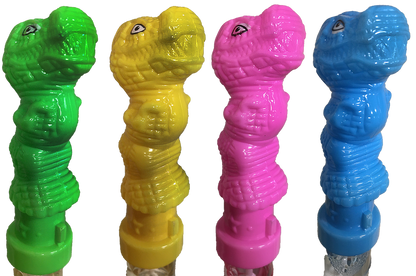 Dinosaur Bubble Wand Display, x24 wands in 4 colors-4