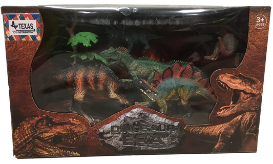 Dinosaur Era Window Box Set of 5 Dinosaur Painted Figurines