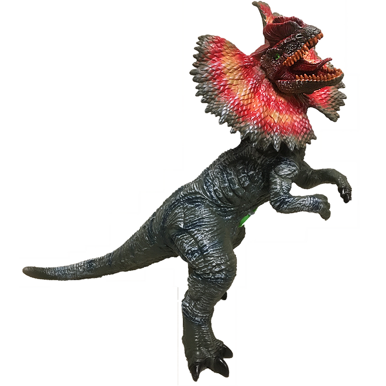 Dilophosaurus 20" Vinyl Dinosaur Figurine with Sound Effects