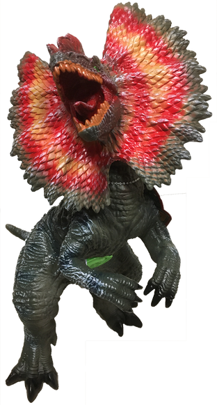 Dilophosaurus 20" Vinyl Dinosaur Figurine with Sound Effects-2