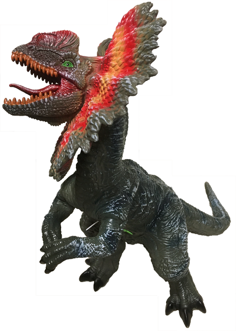 Dilophosaurus 20" Vinyl Dinosaur Figurine with Sound Effects-3