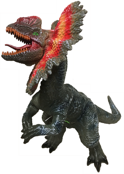 Dilophosaurus 20" Vinyl Dinosaur Figurine with Sound Effects-3